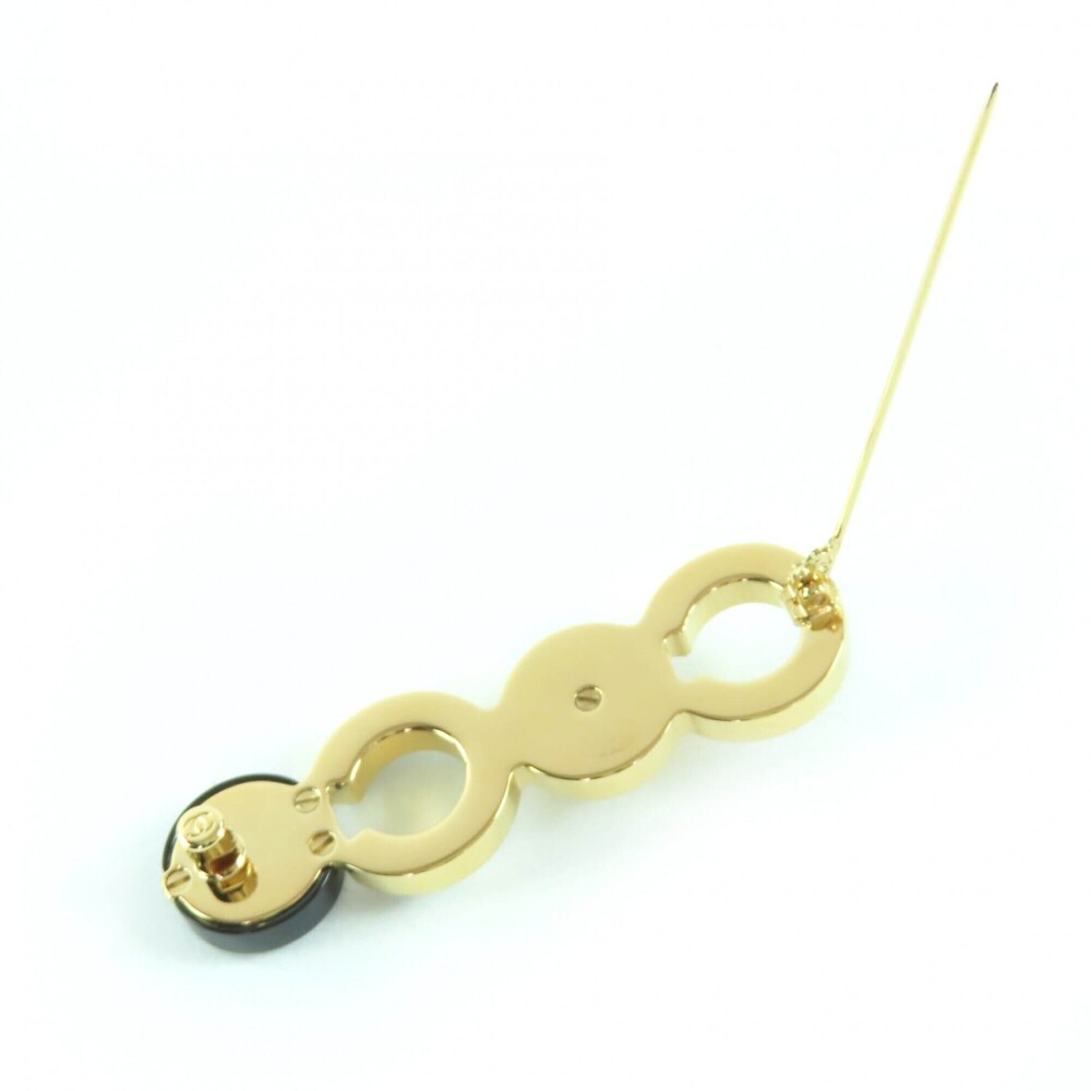 CHANEL Authentic Black Pearl Logo Brooch - Picture 6 of 8